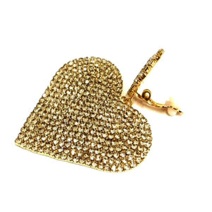 HEART RHINESTONE CLIP ON EARRINGS