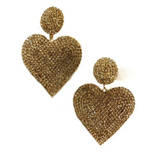 Load image into Gallery viewer, HEART RHINESTONE CLIP ON EARRINGS