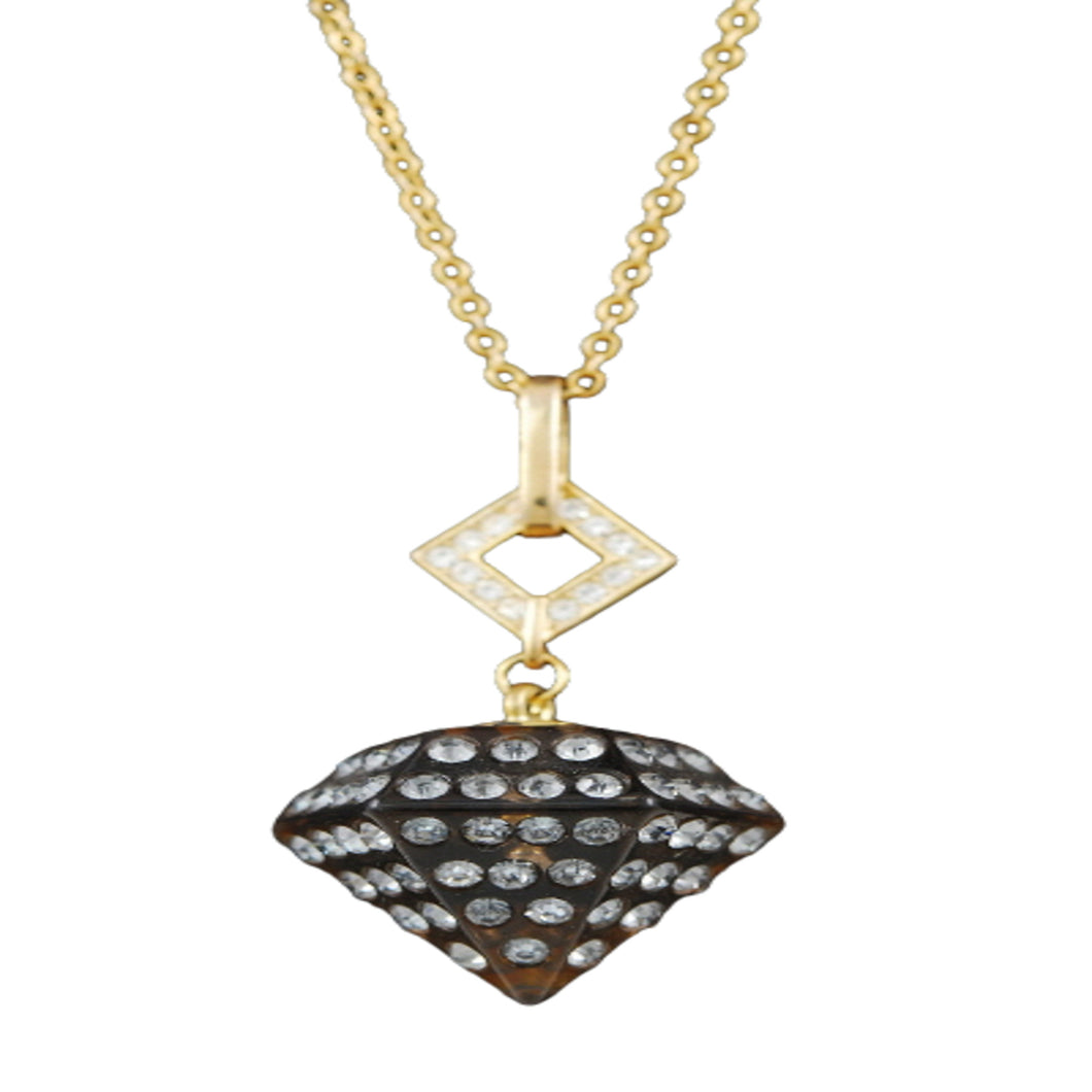 Studded Diamond Pendant Necklace