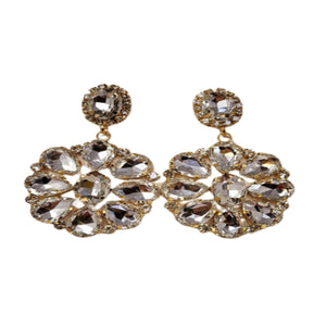 Rhinestone Crystal Stone Flower Earrings