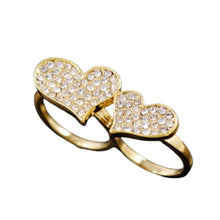 Load image into Gallery viewer, Studded Heart Two Finger Rings