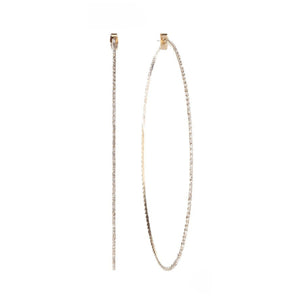 Rhinestone 1.5 Mm Crystal Wire Hoop Earrings