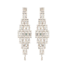 Load image into Gallery viewer, RHINESTONE BAGUETTE WEDDING EARRINGS