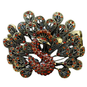 Studded peacock metal cuff Bracelet