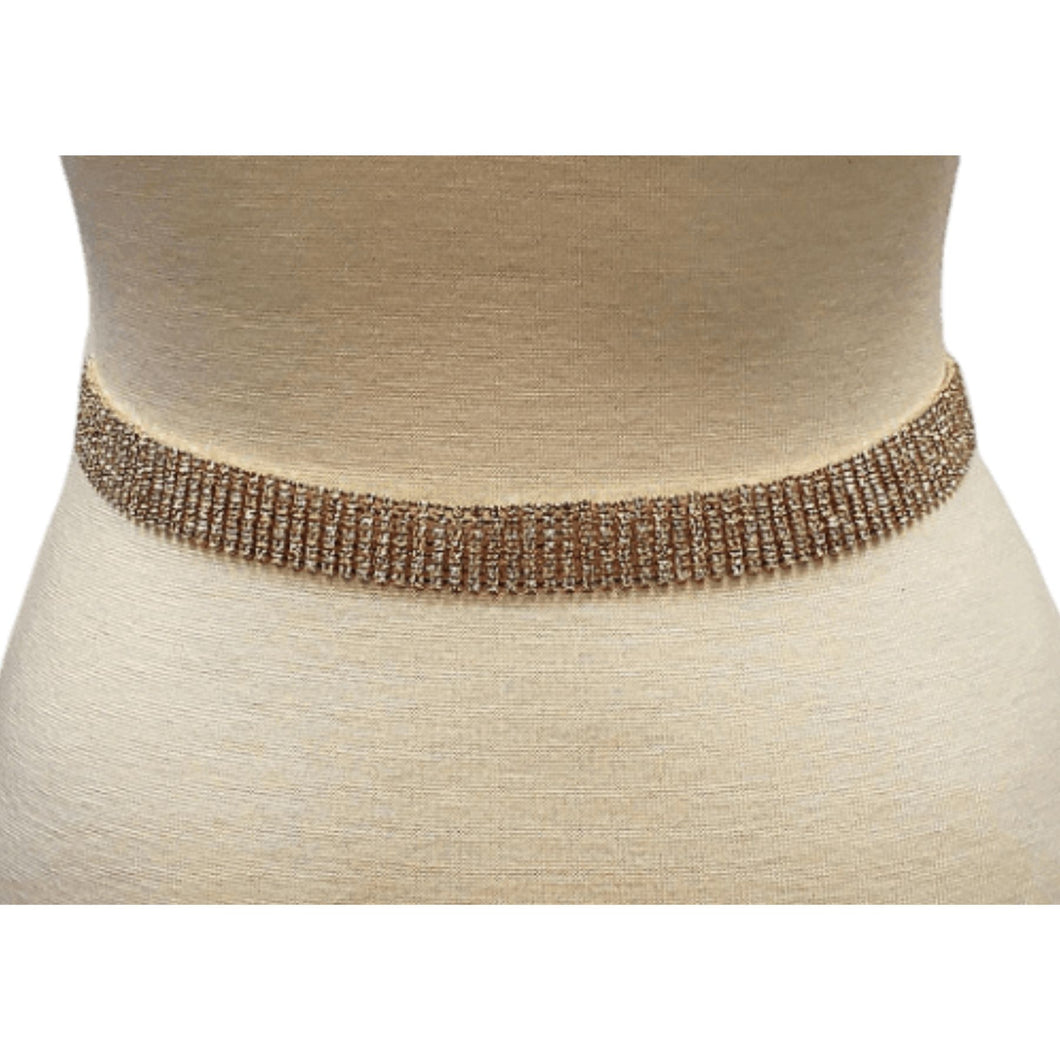 Crystal Pave Lined Chain Belt (7 Line)