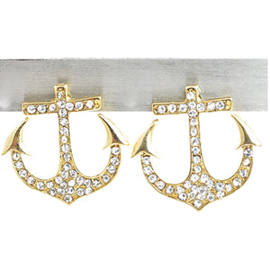 Studded Anchor Earrings