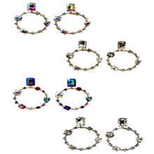 Load image into Gallery viewer, Metal With Multi Crystal Stone Ring Earrings