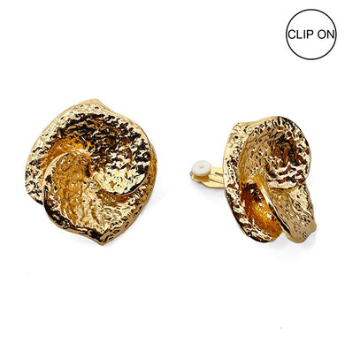 TEXTURED CLIP ON EARRINGS