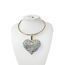 Load image into Gallery viewer, Over Size Heart Stone Pendant Choker Necklace Set