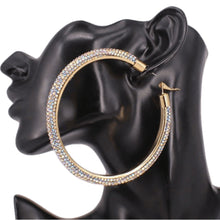 Load image into Gallery viewer, EARRINGS HOOP 80MM RHINESTONE PAVE