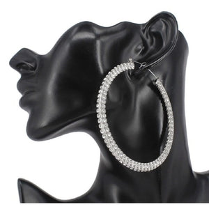 80MM Full Crystal Ring Earrings