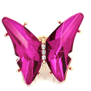 Butterfly Rhinestone Flexible Ring