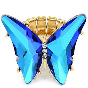 Butterfly Rhinestone Flexible Ring