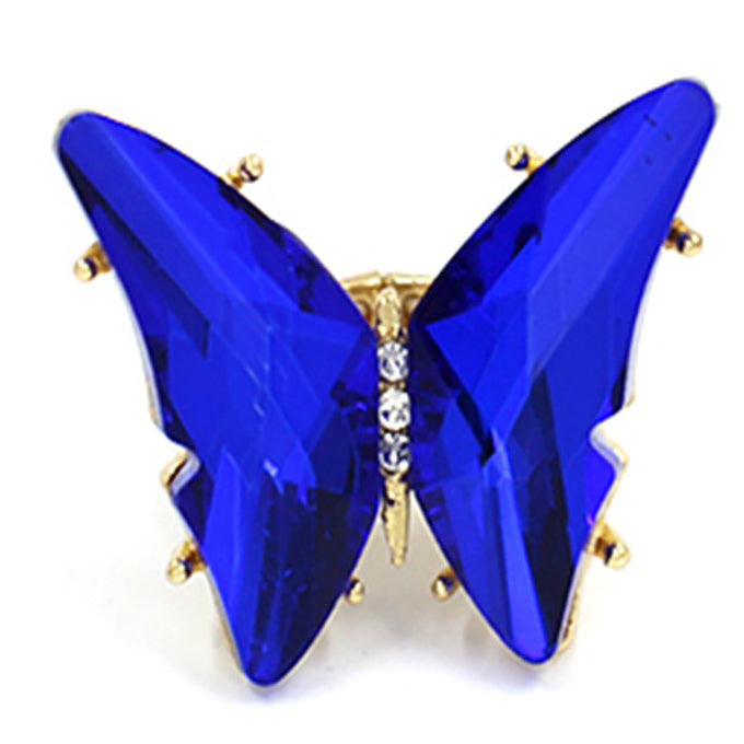 Butterfly Rhinestone Flexible Ring