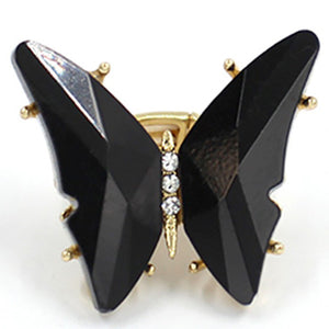 Butterfly Rhinestone Flexible Ring