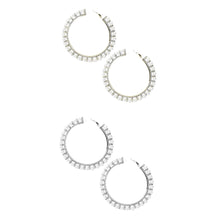 Load image into Gallery viewer, Pearl Hoop 70mm Ring Earrings