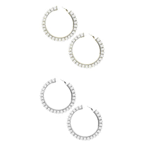 Pearl Hoop 70mm Ring Earrings