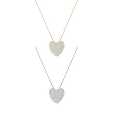 Load image into Gallery viewer, Heart Pave Flat Silm Necklace