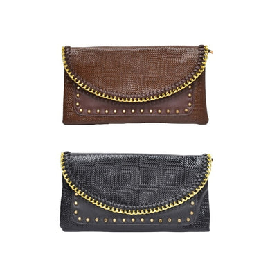 Studded Metal Chain Cover Clutch