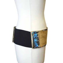 Load image into Gallery viewer, Stylish Metalic Suede Accent Elastic Corset Belt