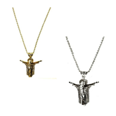 Studded Christ Pendant Necklace