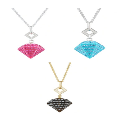 Studded Diamond Pendant Necklace