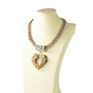 studded heart necklace