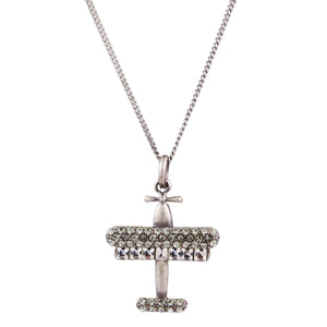 Studded Aircraft Pendant Necklace