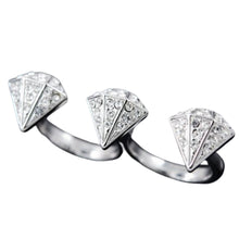 Load image into Gallery viewer, Studded Diamond Two Finger Ring
