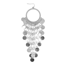 Load image into Gallery viewer, ROUND DISC CHAIN DANGLE EARRINGS