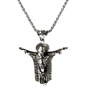 Studded Christ Pendant Necklace