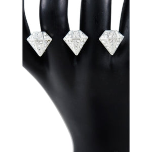 Studded Diamond Two Finger Ring
