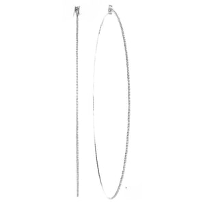 Rhinestone 1.5mm Crystal Wire Hoop Earrings