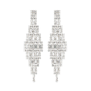 RHINESTONE BAGUETTE WEDDING EARRINGS