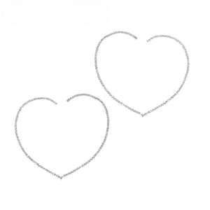 Rhinestone 1.5 Mm Heart Shape Earrings