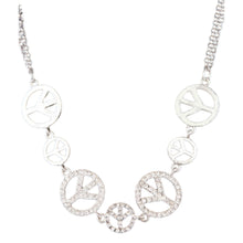 Load image into Gallery viewer, Studded Peace Sign Link Necklace