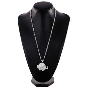 Studded Elephant Pendant Necklace