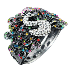 Studded peacock metal cuff Bracelet