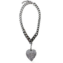 Load image into Gallery viewer, Over Size Rhinestone Heart Pendant Necklace