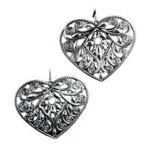 Load image into Gallery viewer, Cut out pattern heart earrings