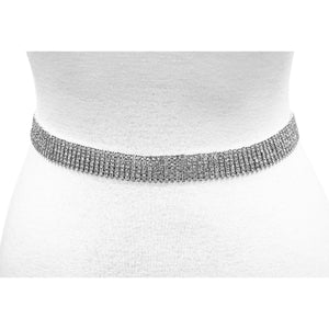 Crystal Pave Lined Chain Belt (7 Line)