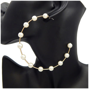 Pearl Floating Ring Earrings