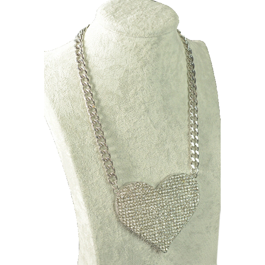 Studded Flat Heart Necklace
