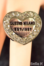 Load image into Gallery viewer, QUEENS MILANO HEART PAVE CRYSTAL Stretch Ring