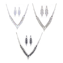 Load image into Gallery viewer, Crytal Rhinestone Drop Earring Necklace Set